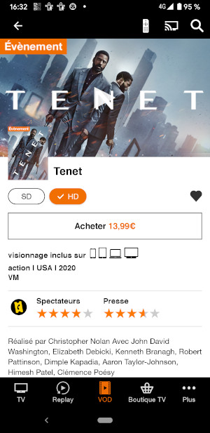 Tenet dispo en VOD