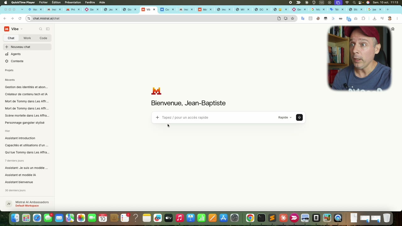 Vibe, le nouveau nom du Chat de Mistral, sur chat.mistral.ai